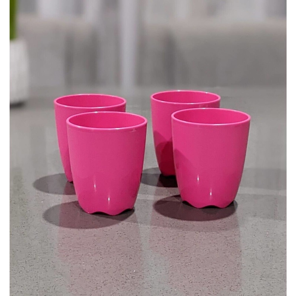 Tupperware Set (4) Open House Floresta Tumblers 9 oz/275 ml Fuschia Kiss New